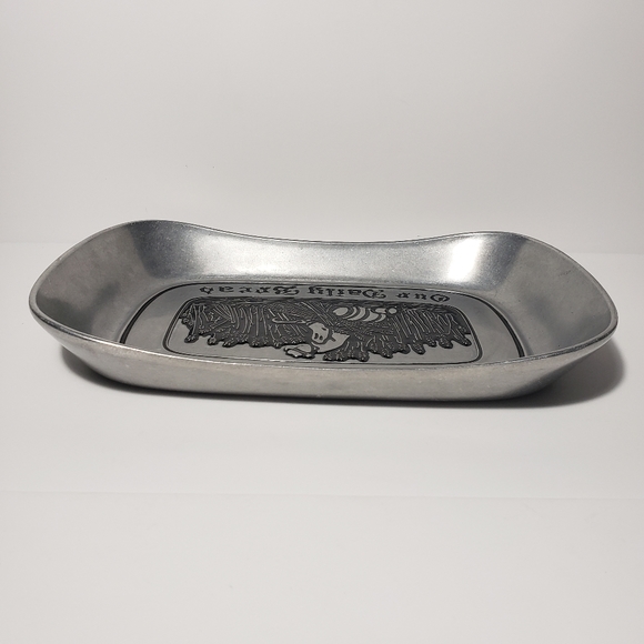 Wilton Armetale Pewter "Give Us This Day Our Daily Bread" Tray Plate 9 1/4" - Picture 7 of 9